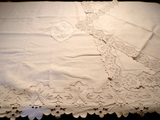 Drap ancien en lin avec retour