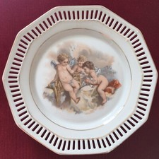Bavaria Schumann Angelot Openwork Porcelain Dessert or Decorative Plate
