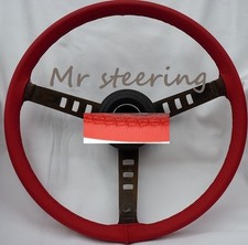 Pour Chevrolet Corvette C3 Rouge Italien Housse Volant Cuir 1967-1982