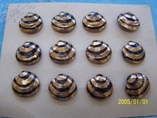 Lot of 12 Antique Ceramic Buttons.  shells. Line Vautrin? N°649