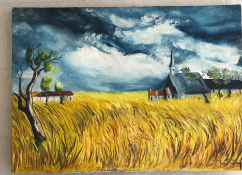 Tableau gouache sur toile