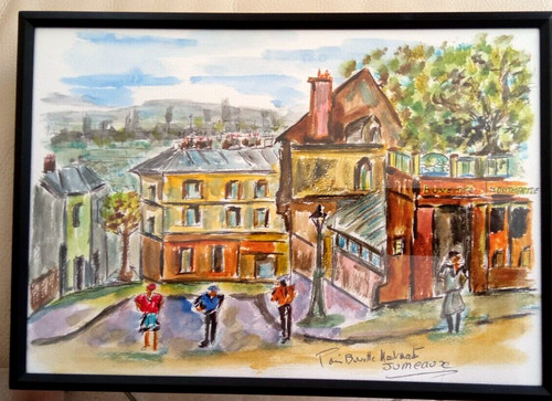 Aquarelle paris montmartre - paris,