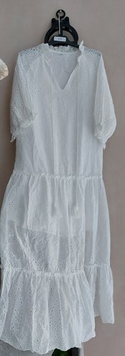 Robe longue blanche - robe, coton