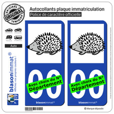 2 Stickers autocollant plaque