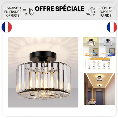 Plafonnier cristal noir - plafonnier,