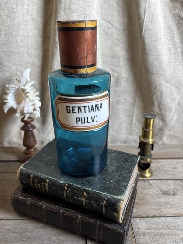 Pot pharmacie verre - à, bleu
