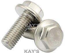 M10 FLANGED BOLTS FULLY THREADED HEXAGON FLANGE HEAD SCREWS A2 STAINLESS STEEL
