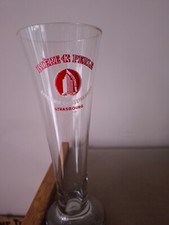 FLUTE BIERE CK PERLE , STRASBOURG , VERRE A BIERE BRASSERIE CH KLEINKNECHT
