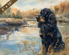 English Cocker Spaniel watercolor painting by a peaceful 8x10 Print 