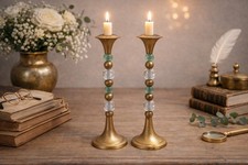 Paire de bougeoirs vintage en