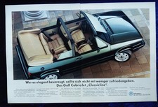 VW Golf 1 convertible Classicline, original advertising from 1991 Golf convertible