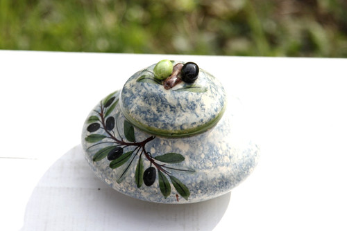 Bonbonnière boite faience