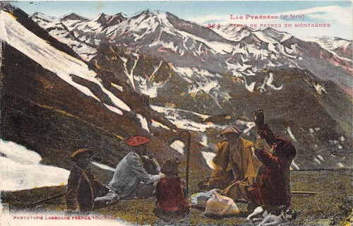 Old postcard les - les, pyrenees
