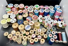 Lot Of 95 Vintage Thread Spools, Talon, Belding, Star, Gutermann, DMC, Lily, Mix