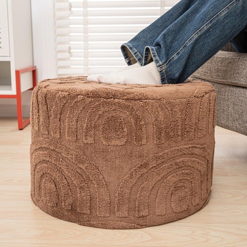 Round ottoman pouf - ottoman,