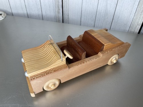 Handmade wooden toy race car - handmade,