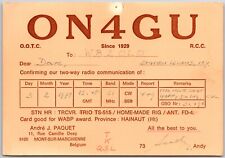 1978 QSL Radio Card ON4GU Mont-Sur-Marchienne Belgium Amateur Station Postcard