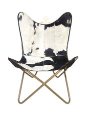 Bras Chair-Home & Salle à Manger Chaise – Noir & Blanc Chèvre Cheveux Cuir