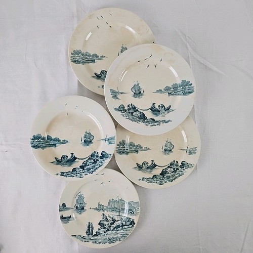 Assiettes service pêcheurs - service,