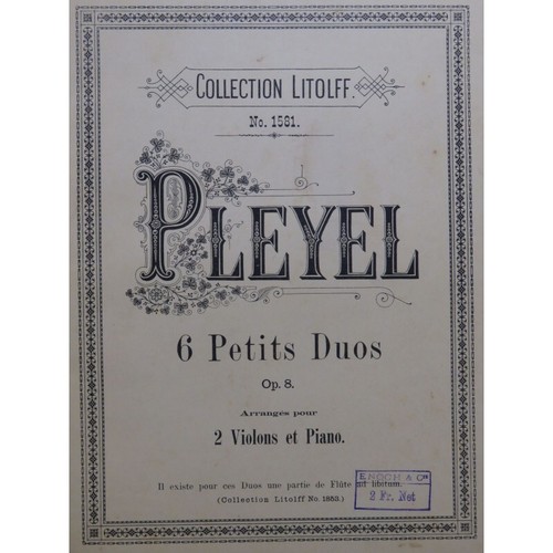 Pleyel ignace six petits duos - ignace,