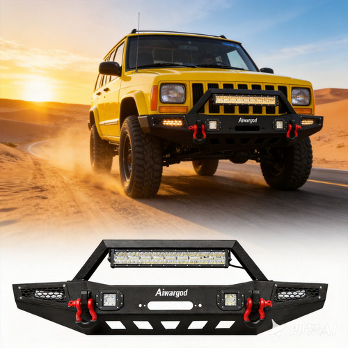Front bumper winch plate led - front,