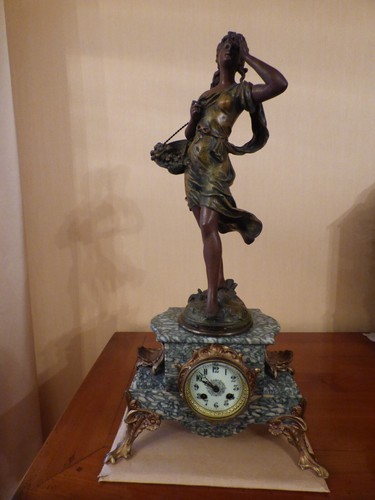Pendule marbre sculpture - pendule, marbre,