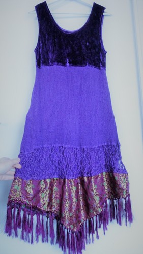 Robe indienne violette brodé - violette,