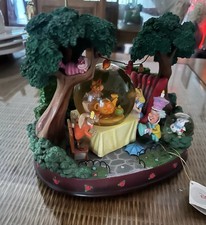 Disney Alice In Wonderland LARGE Snow Globe Mad Hatter's Tea Party Unbirthday