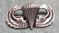 WWII Airborne Infantry Jump Wing  "STERLING" silver marked