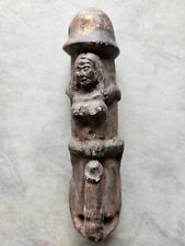 Curiosa Phallus Bout doré Femme nue Métal Fécondité Bouddhisme tibétain H: 16 cm