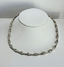 Gorgeous Vintage Sterling Silver 925 Heart Necklace with CZ signed MABAR