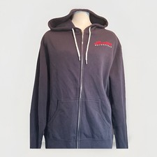 Indian Moto Bike Hooded Jacket Men’s Size Large Cotton Casual Hoodie Black EUC