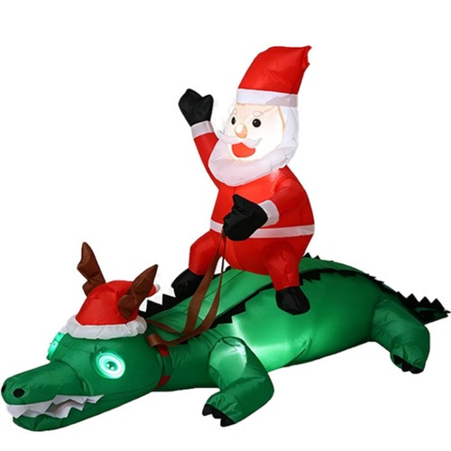 Père noël sur gonflable - noël,