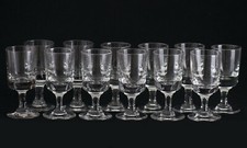 12 small antique blown glass drop glasses 9.5cm circa 1900