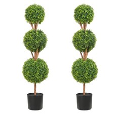 VEVOR Buis Topiaire Artificiel 2 Plantes Déco 122 cm 10 Feuilles Remplaçables