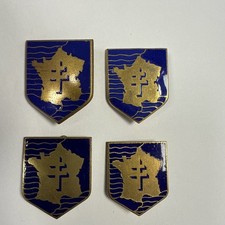 2° Division Blindée, émail, carte de France,  LOT DE 4   Fabriquant  different