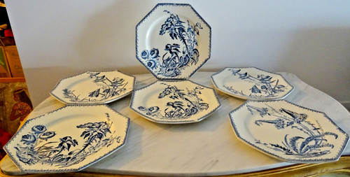 Assiettes plates octogonales - plates,