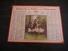 ALMANACH DES POSTES ET DES TÉLÉGRAPHES 1939 LA JEUNE GARDEUSE D'OIE