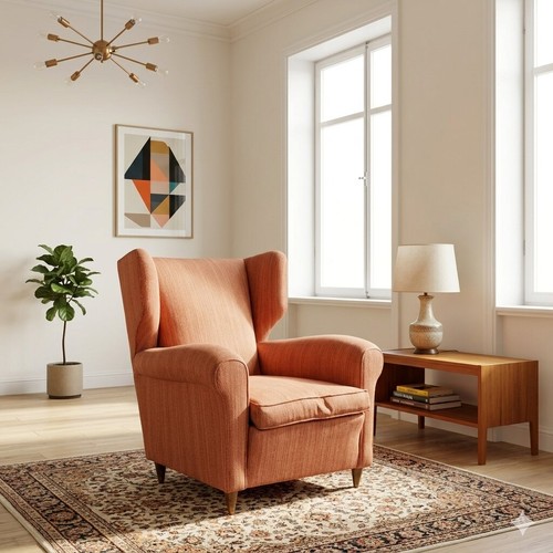 Fauteuil bergère vintage bois - bergère,