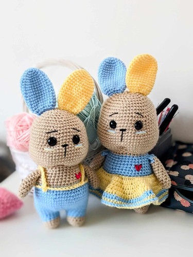 Couple lapins soutenir - lapins,
