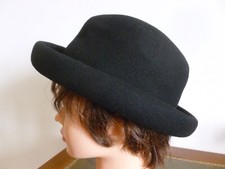 ELEGANT CHAPEAU STYLE FEUTRE BRETON FEMININ LAINE NOIRE T. 53 CM