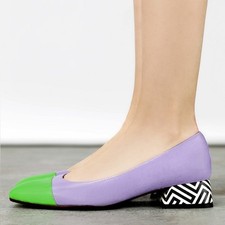 Chie Mihara “Hailu” Lilac Patent Leather Pumps in Lavender & Green, Size 7.5