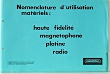 GRUNDIG Nomenclature d'utilisation: Hi Fi magnétophone platine radio