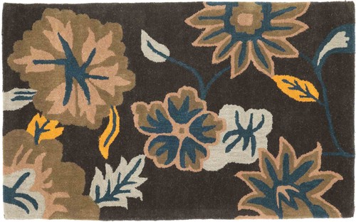 Tapis laine fleurs 90x150 - en,