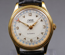"Exc+5" Vintage ORIS Pointer Date 7470 Gold Mens 34mm Automatic Watch From JAPAN