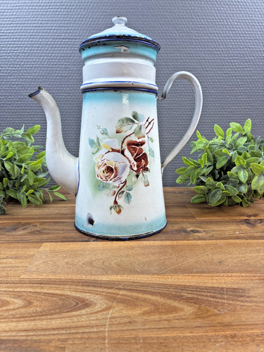 Ancienne cafetière émaillée - ancienne,