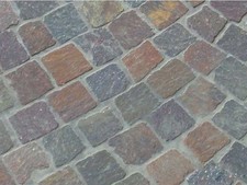 Paves cube granit rouge pierre