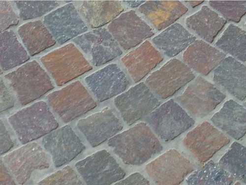 Paves cube granit rouge - , pierre