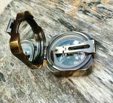 Vintage Brass Sundial Compass Boussole Maritime Marine Nautical Collectible