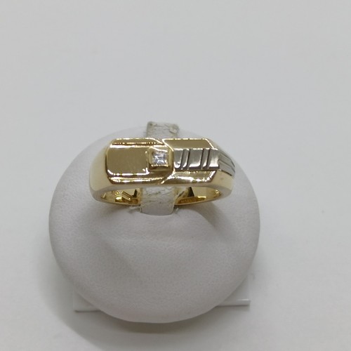 Bague homme avec zircone - avec, or